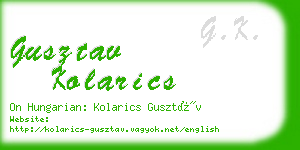 gusztav kolarics business card